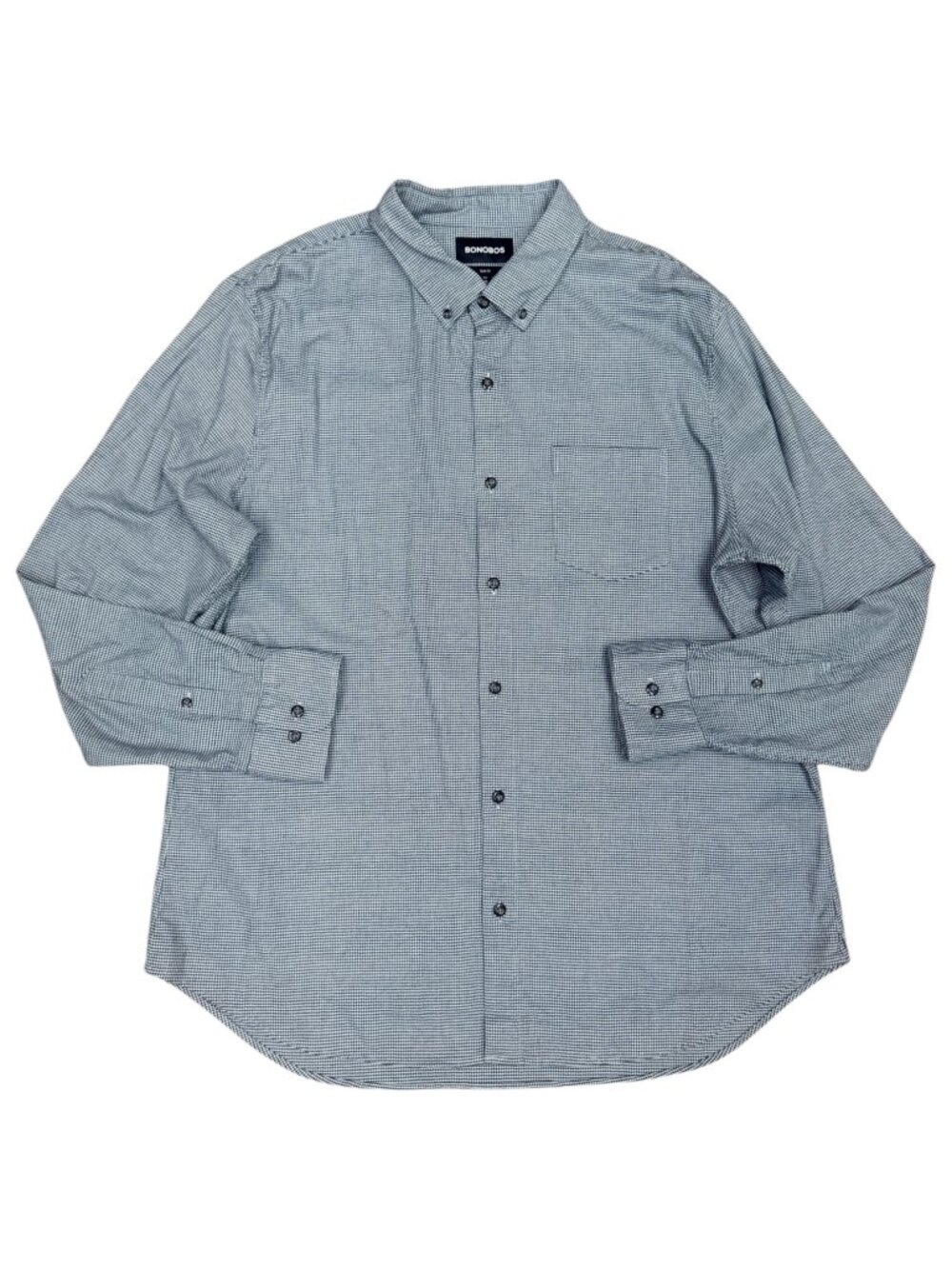 BONOBOS Men's EUC Slim Fit Micro Houndstooth Plaid Button Down Shirt | Size XXL